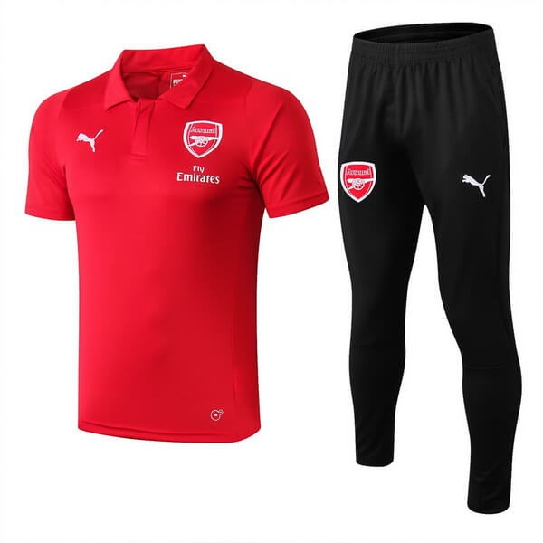 Polo Conjunto Completo Arsenal 2018/19 Rojo